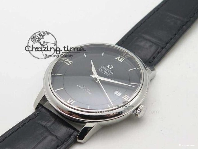 0719 De Ville MK 1:1 Best Edition SS Black Dial On Black Leather Strap A Unisex 8261